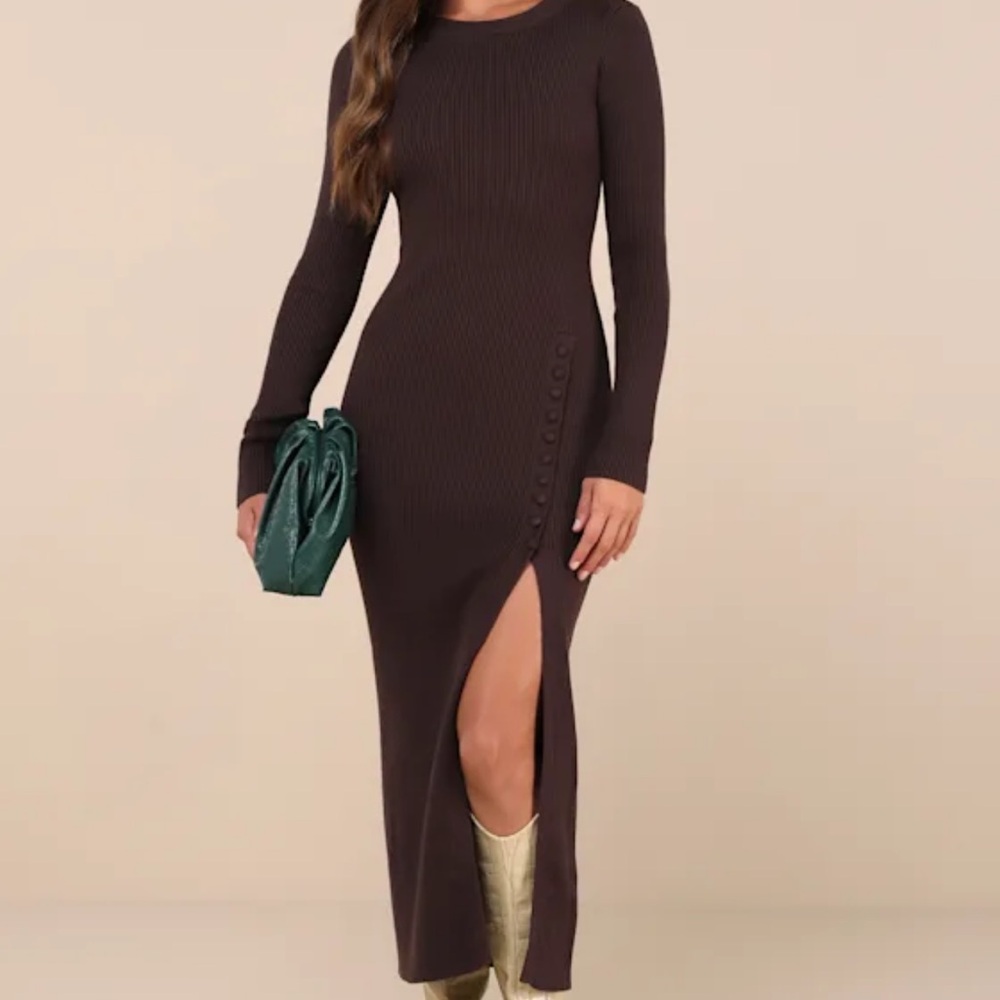 Lulus brown sweater dress
